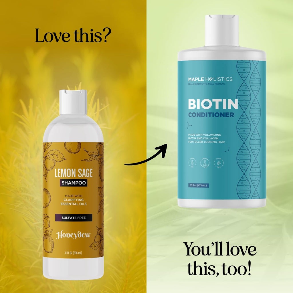 HONEYDEW Lemon Sage Shampoo for Oily Hair — Sulfate-Free Clarifying Shampoo with Lemon, Sage & Tea Tree