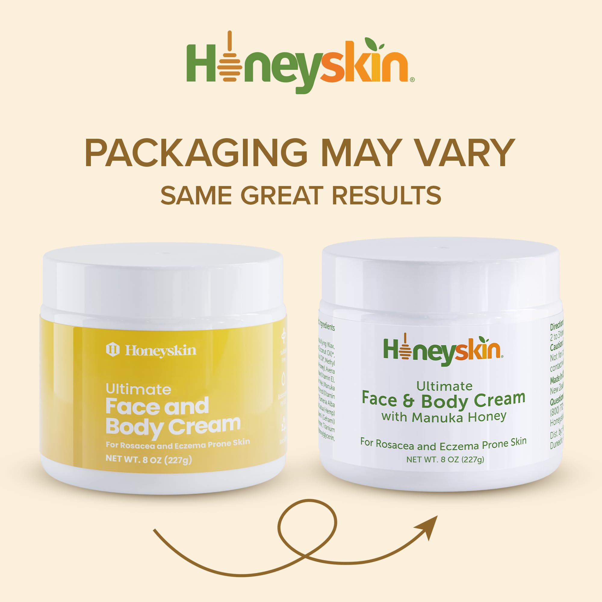 Honeyskin Hydrating Manuka Honey Face & Body Moisturizer – For Extremely Dry Skin (8 oz)