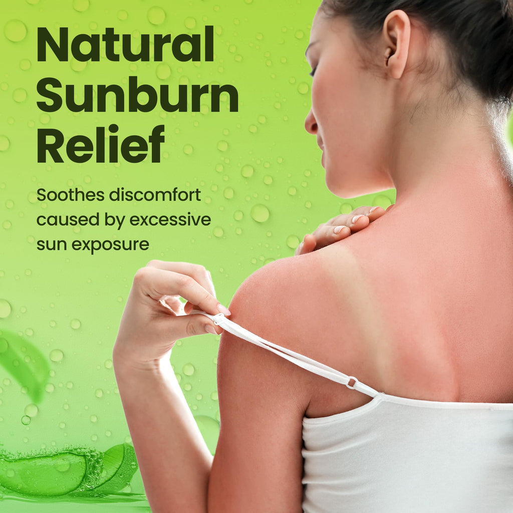 Honeyskin Organic Aloe Vera Gel – 100% Pure, Sunburn Relief & Face Moisturizer (64 fl oz)