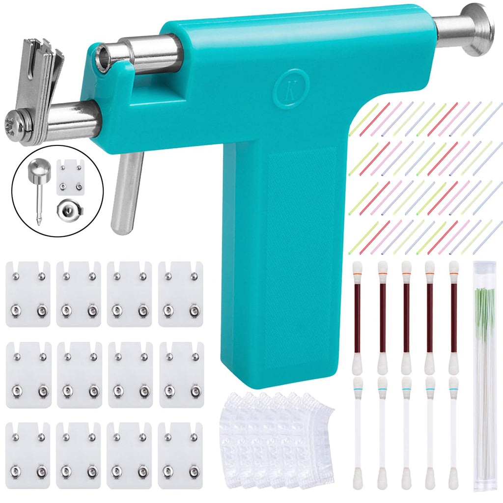HONGTU implant Ear Piercing Gun Kit – Reusable 204-Piece Jewelry for Salon & Home