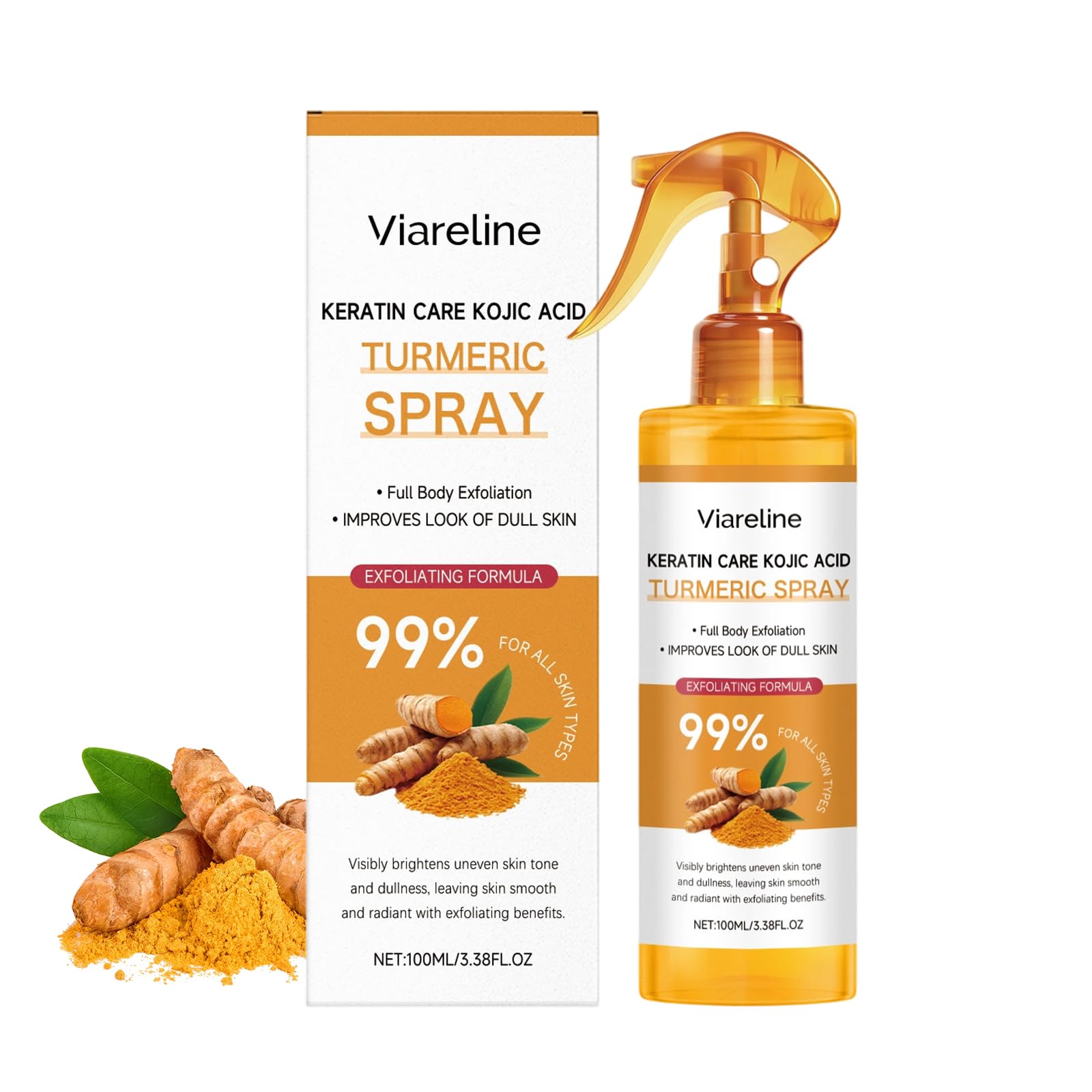 HONGYUNDA Peel Shot Keratin Care Spray — Turmeric Kojic Acid Exfoliating Spray with Retinol, Glutathione