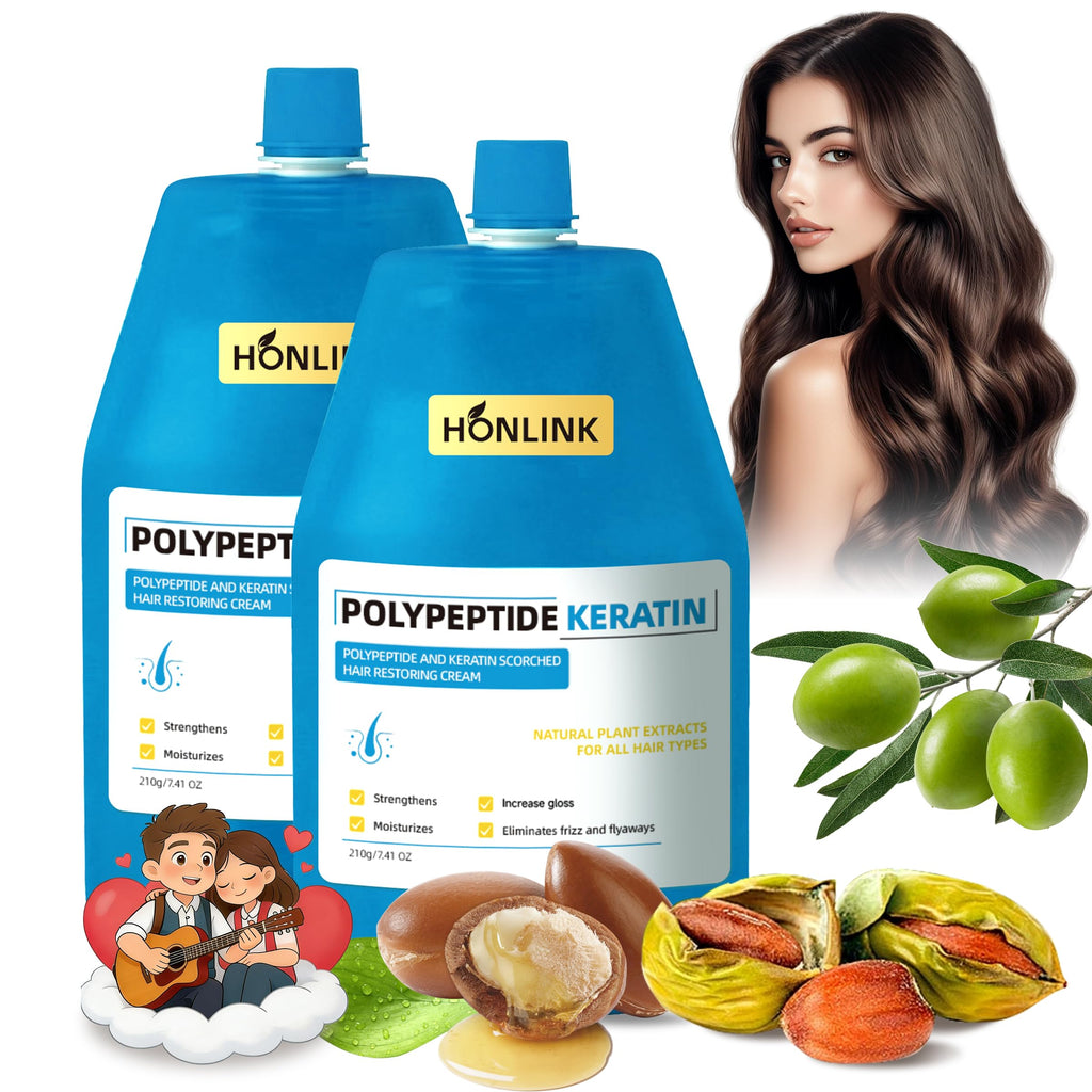HONLINK Hair Restoring Cream with Keratin & Polypeptides – Repair Damaged Hair, Smooth & Shine
