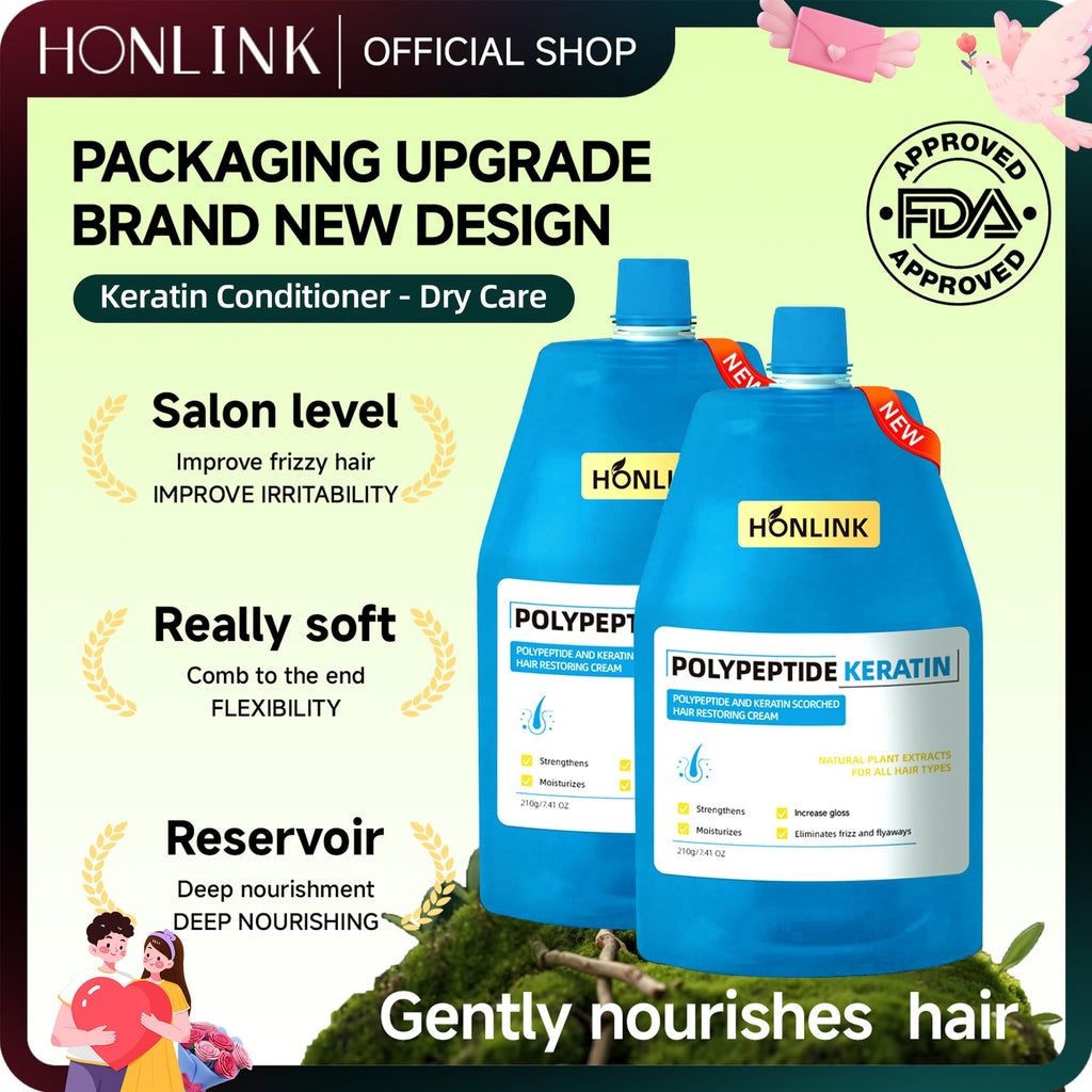 HONLINK Hair Restoring Cream with Keratin & Polypeptides – Repair Damaged Hair, Smooth & Shine