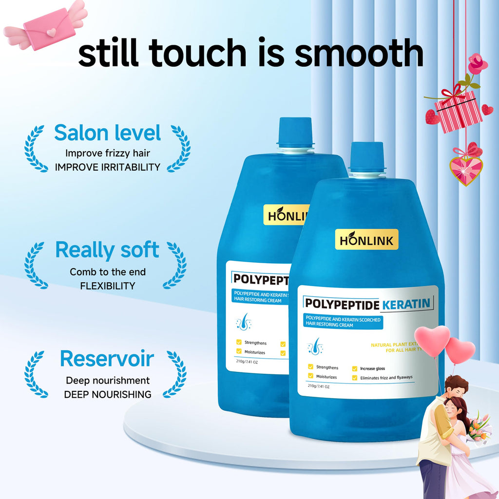 HONLINK Hair Restoring Cream with Keratin & Polypeptides – Repair Damaged Hair, Smooth & Shine