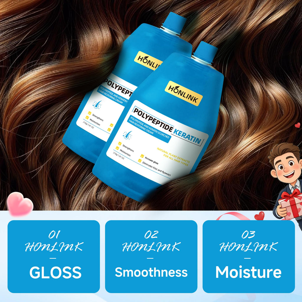 HONLINK Hair Restoring Cream with Keratin & Polypeptides – Repair Damaged Hair, Smooth & Shine