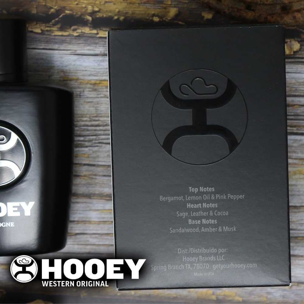 HOOEY Men's Cologne Spray - Bergamot, Lemon, Leather & Sandalwood | 3.4 oz Travel Size