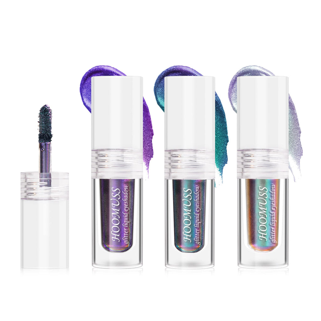 HOOMUSS Glitter Liquid Eyeshadow – 3-Color Chameleon Multichrome Set