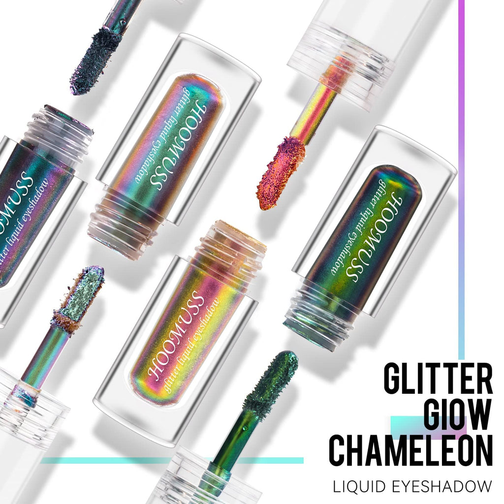 HOOMUSS Glitter Liquid Eyeshadow – 3-Color Chameleon Multichrome Set