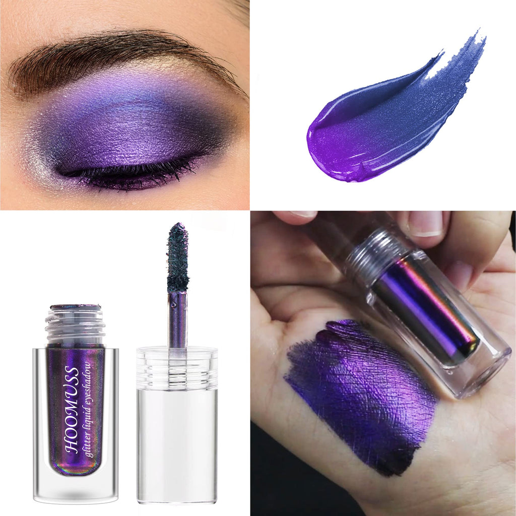 HOOMUSS Glitter Liquid Eyeshadow – 3-Color Chameleon Multichrome Set