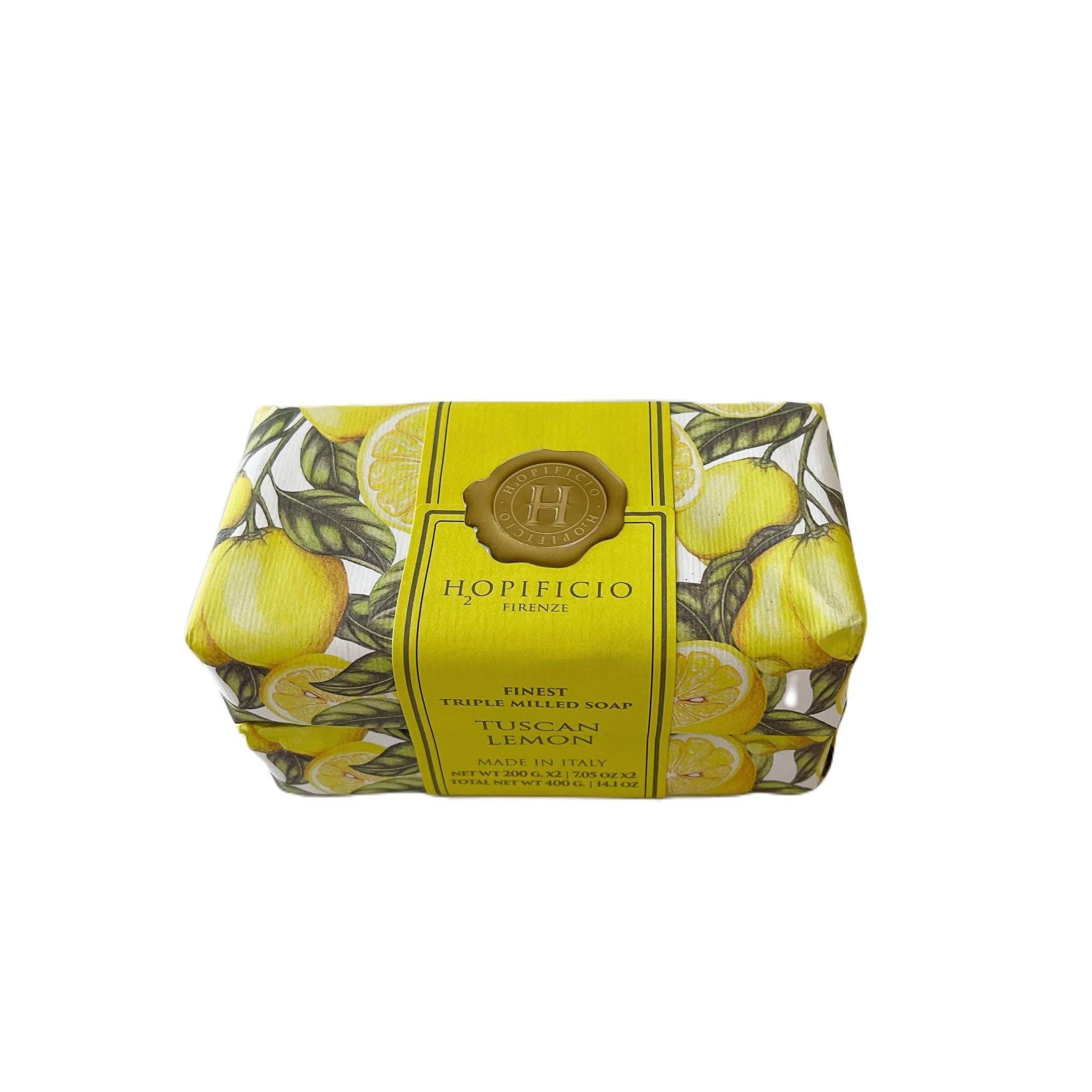 Hopificio Firenze: Set of Two 7.05 oz Triple-Milled Soap Bars – Tuscan Lemon, Made in Italy
