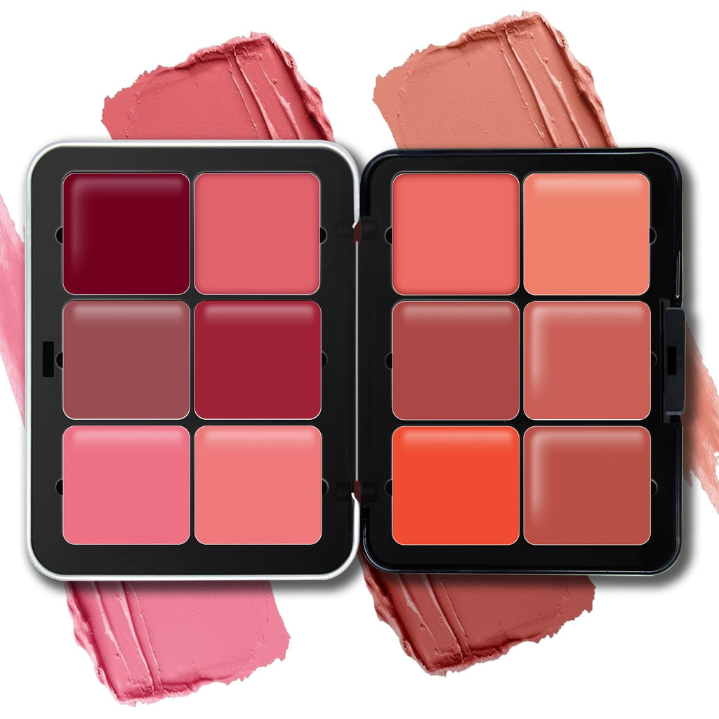 HOSAILY 12-Color Cream Blush Palette – Waterproof, Long-Lasting Matte Blush