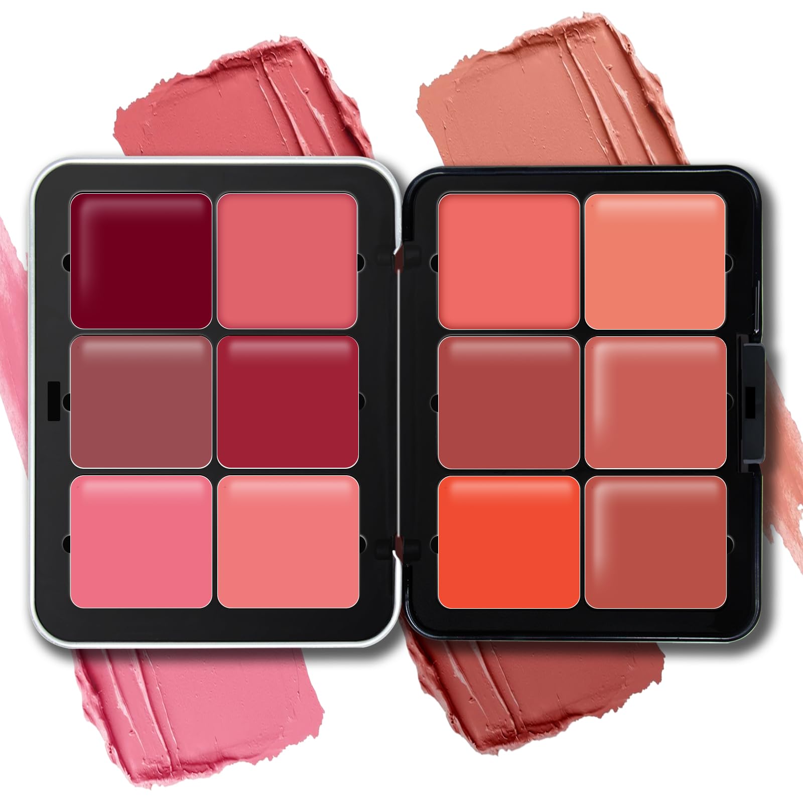 HOSAILY 12-Color Cream Blush Palette – Waterproof, Long-Lasting Matte Blush