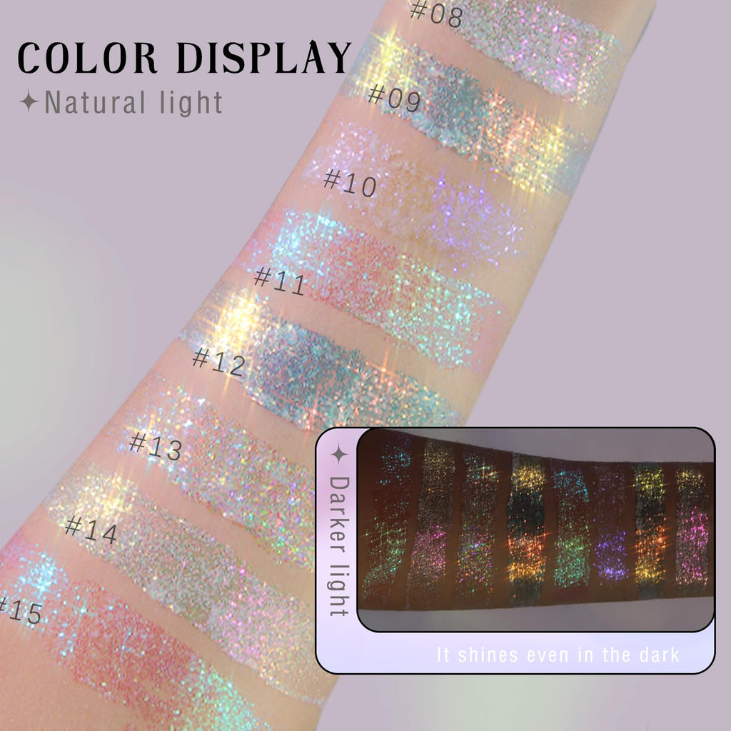 HOSAILY 2 Colors Roll-On Body Glitter Gel – Pink & Blue Holographic Sparkle for Face, Hair & Body