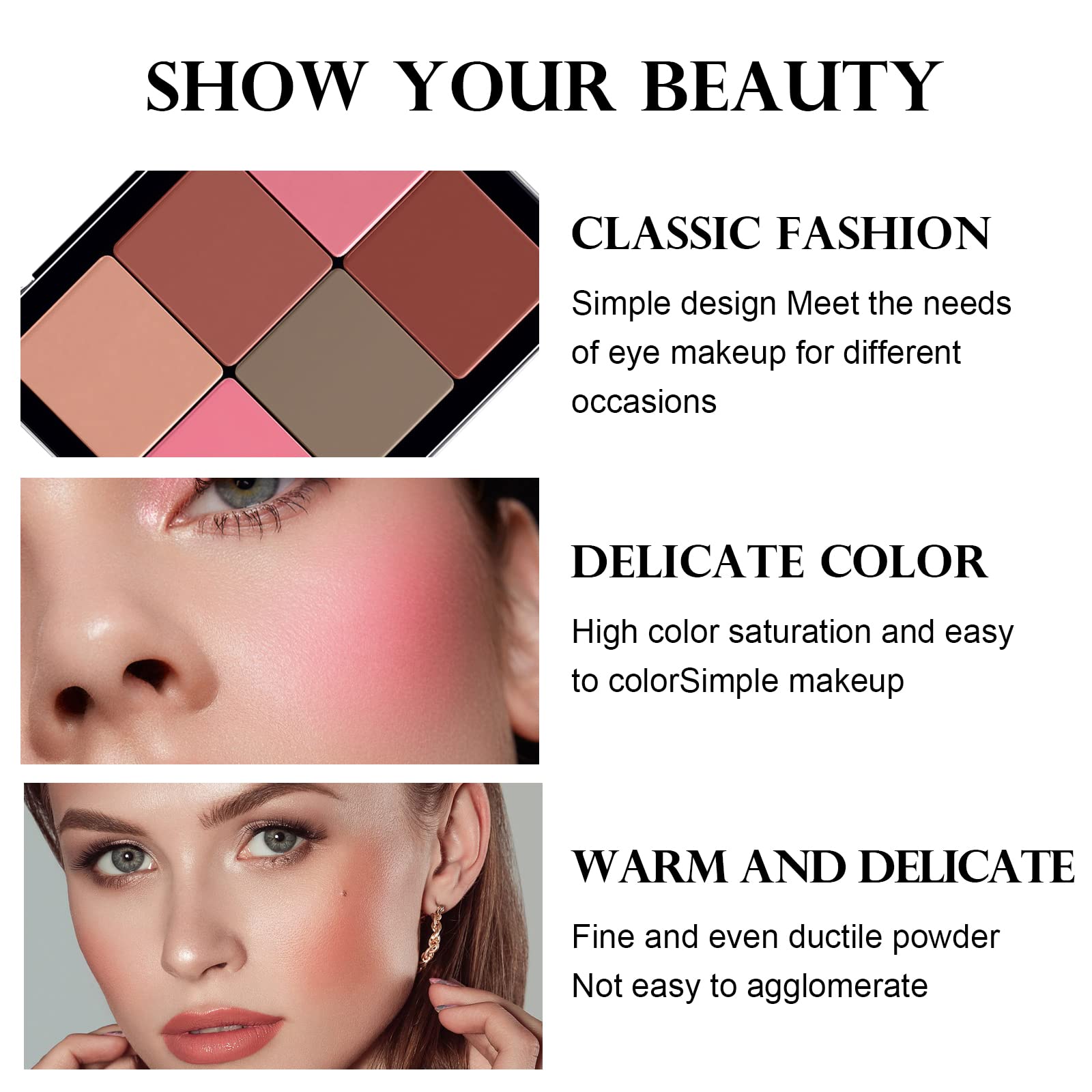 HOSAILY 12-Color Cream Blush Palette – Waterproof, Long-Lasting Matte Blush
