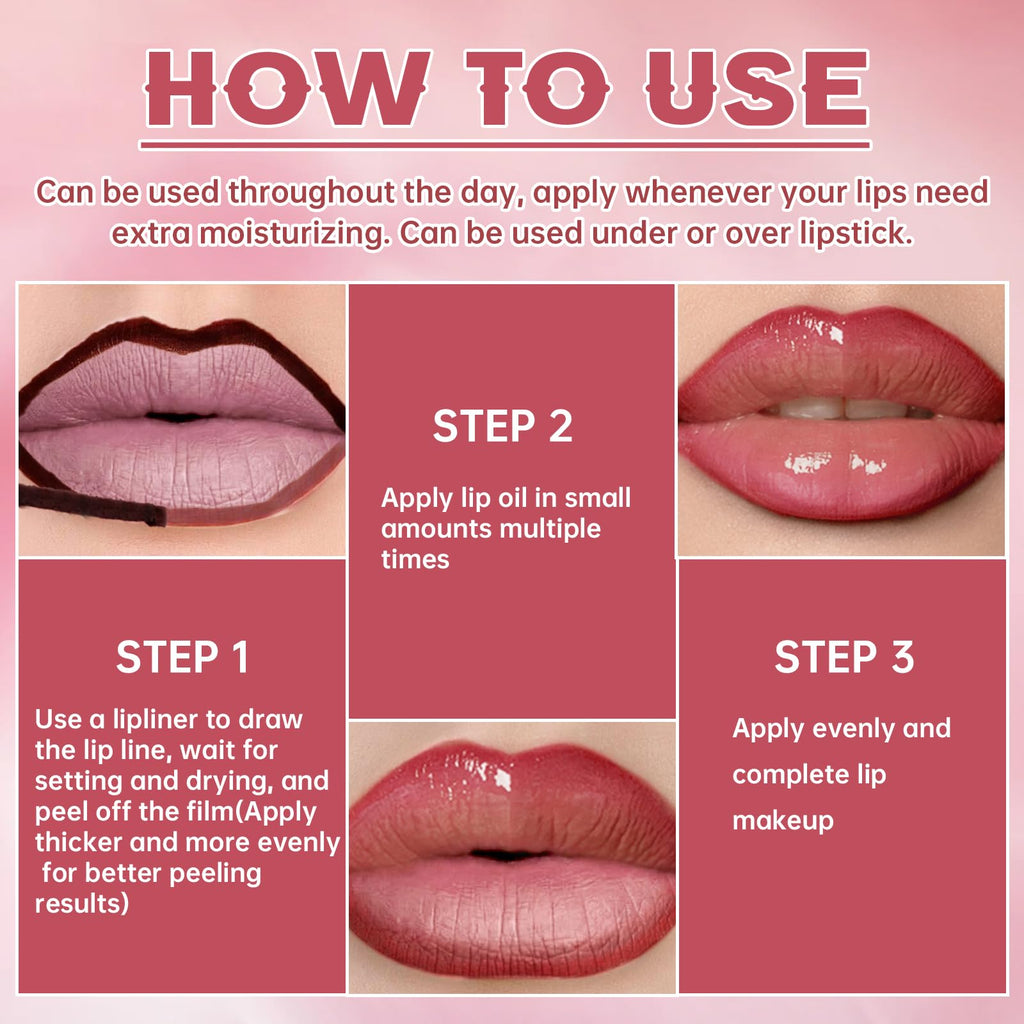 HOSAILY Peel Off Lip Liner Stain Tattoo – Long-Lasting Waterproof Lip Color & Gloss Duo