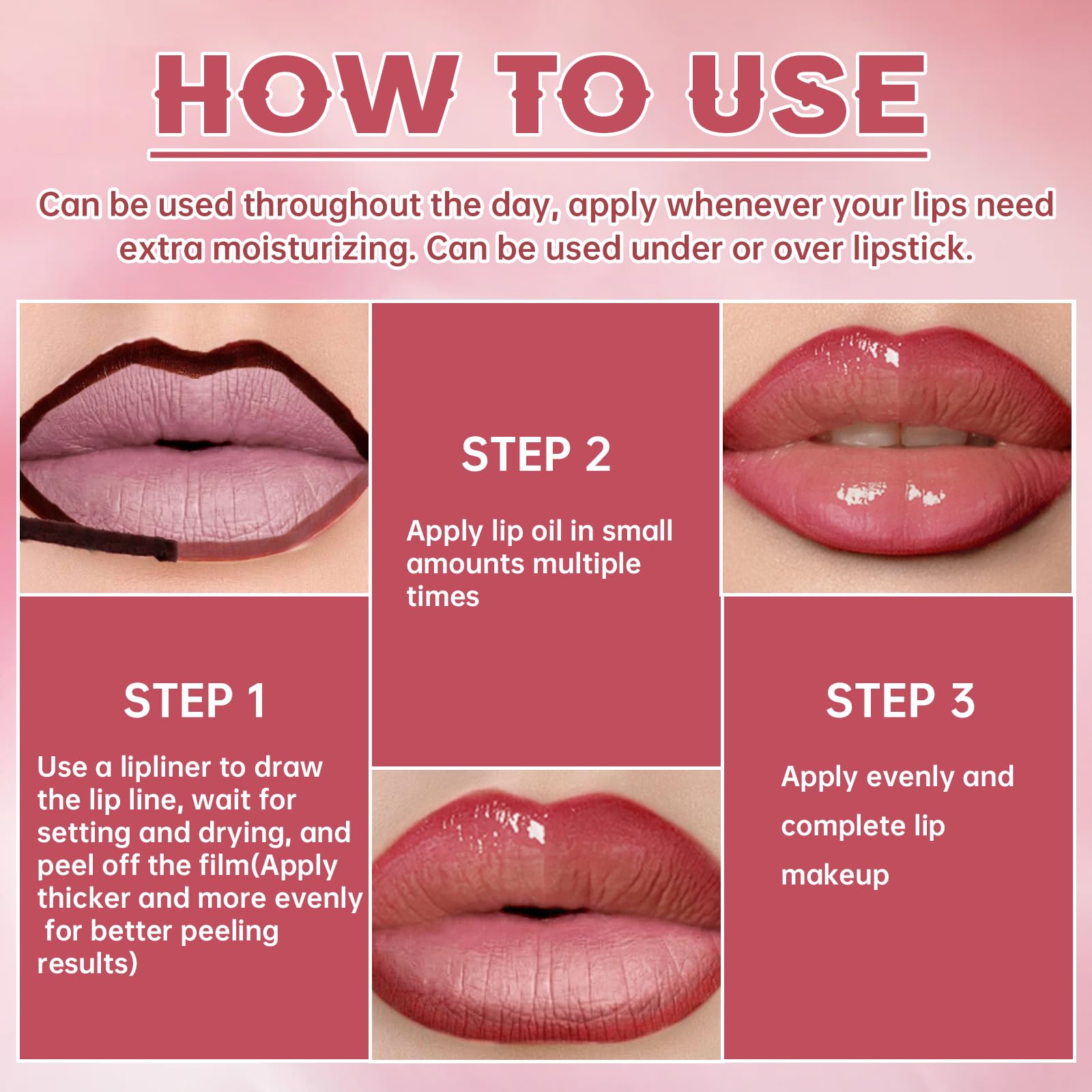 HOSAILY Peel Off Lip Liner Stain Tattoo – Long-Lasting Waterproof Lip Color & Gloss Duo