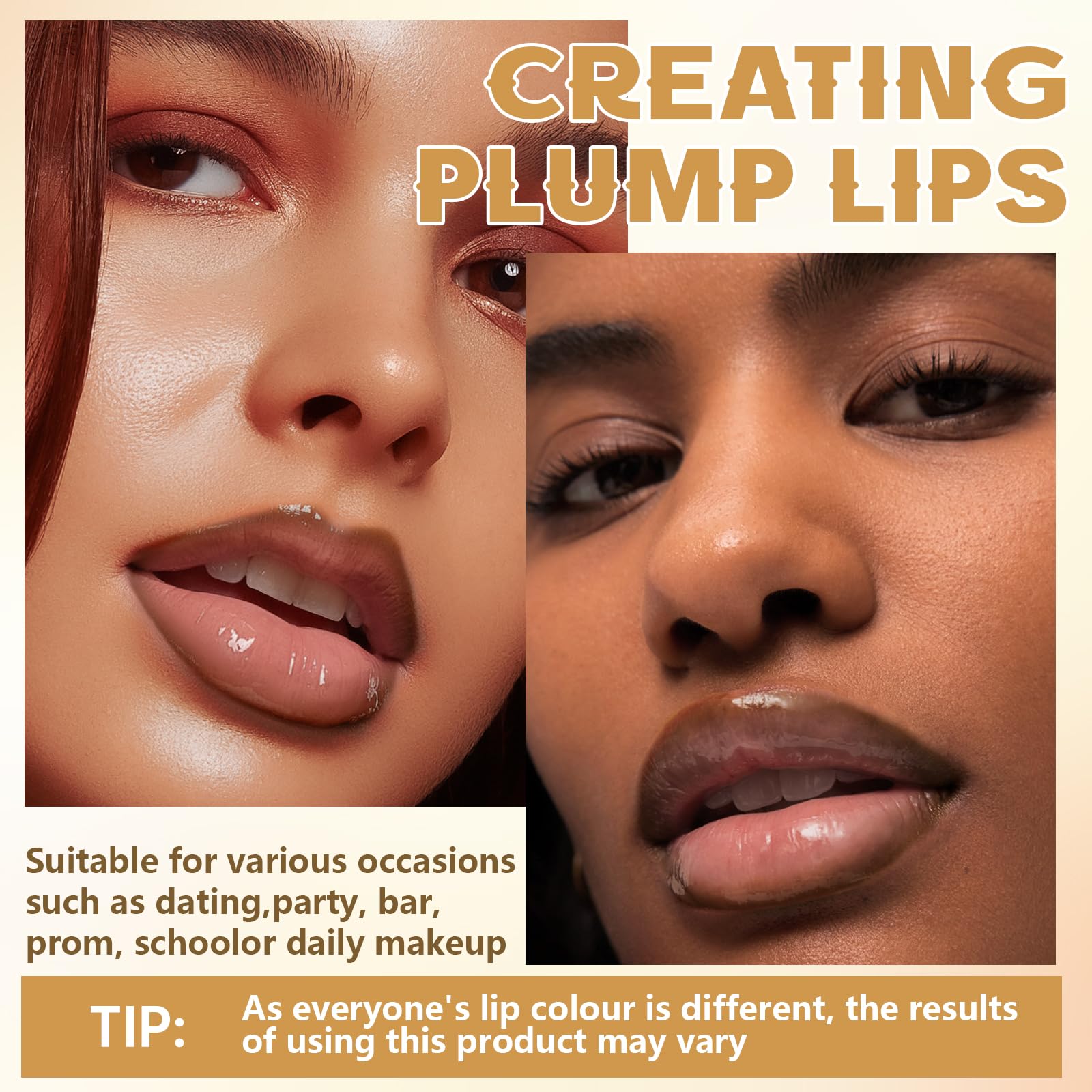 HOSAILY Peel Off Lip Liner Stain Tattoo – Brown Lip Liner & Clear Gloss Duo, Long-Lasting Lip Makeover