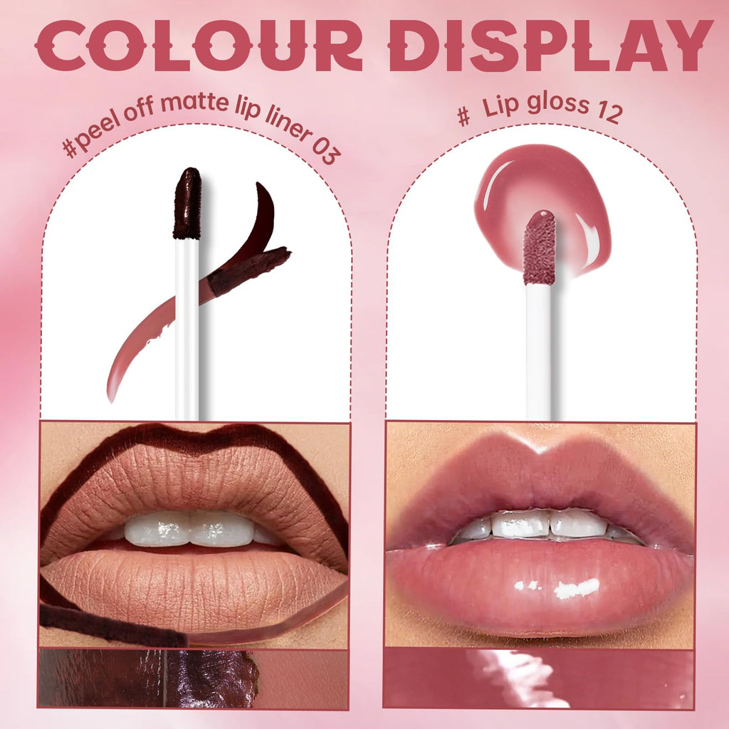 HOSAILY Peel Off Lip Liner Stain Tattoo – Long Lasting Pink Lip Set
