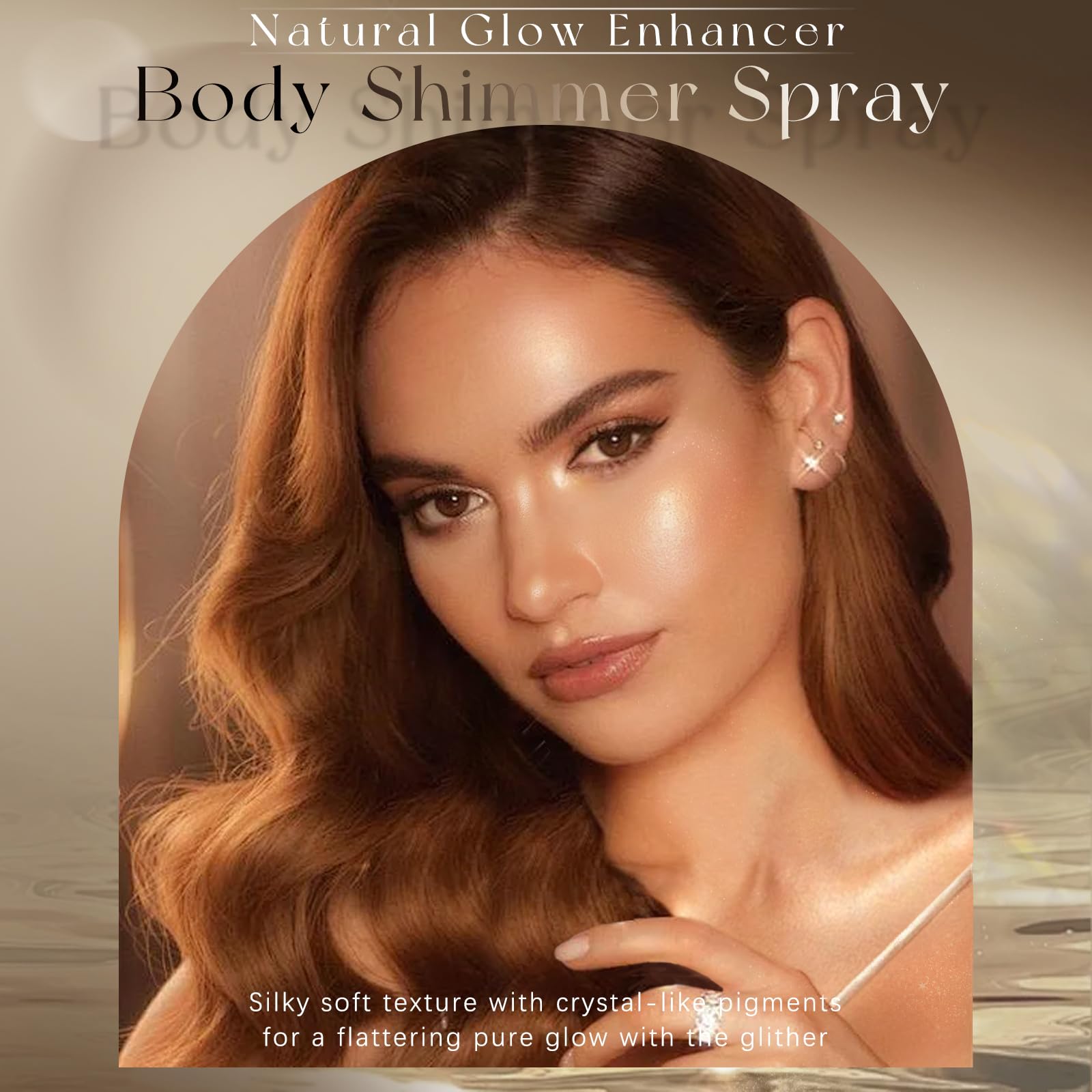 HOSAILY Body Glitter Spray Rose Gold – 60ML Moisturizing Glow Highlighter