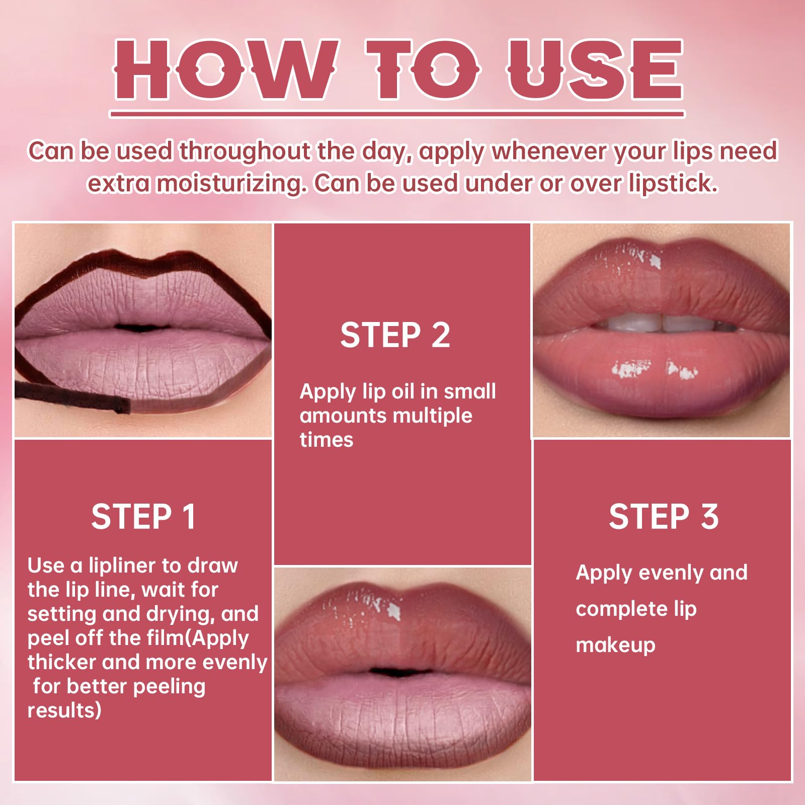 HOSAILY Peel Off Lip Liner Stain Tattoo – Long Lasting Pink Lip Set