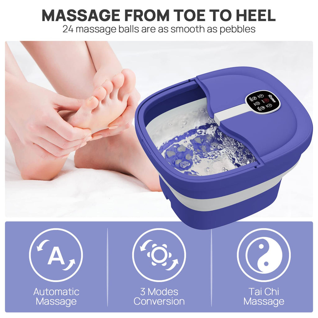 HOSPAN FS02A Collapsible Foot Spa — Electric Rotary Massage, Heat, Bubble, Remote