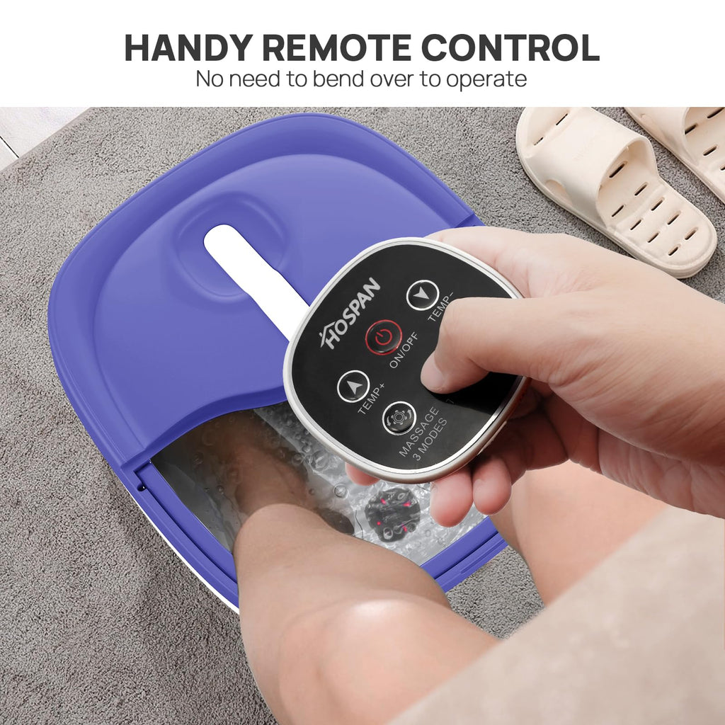 HOSPAN FS02A Collapsible Foot Spa — Electric Rotary Massage, Heat, Bubble, Remote