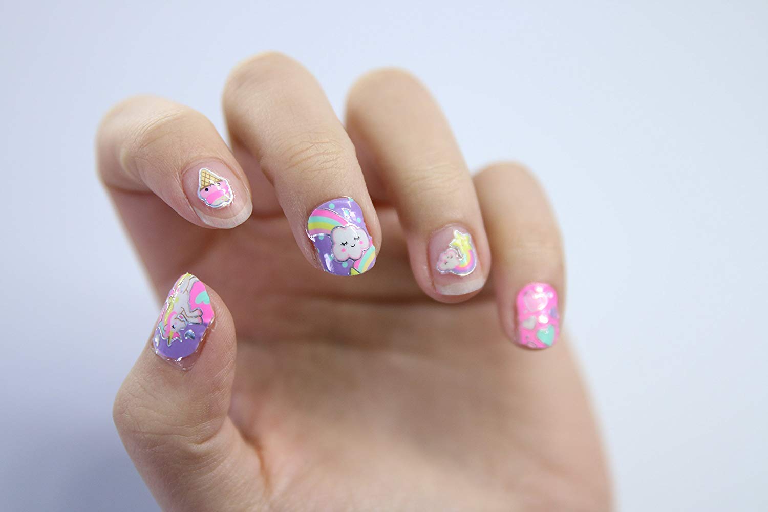 Hot Focus Unicorn Nail Kit – 77+ Pieces Kids Nail Art Spa Set for Girls 5–12