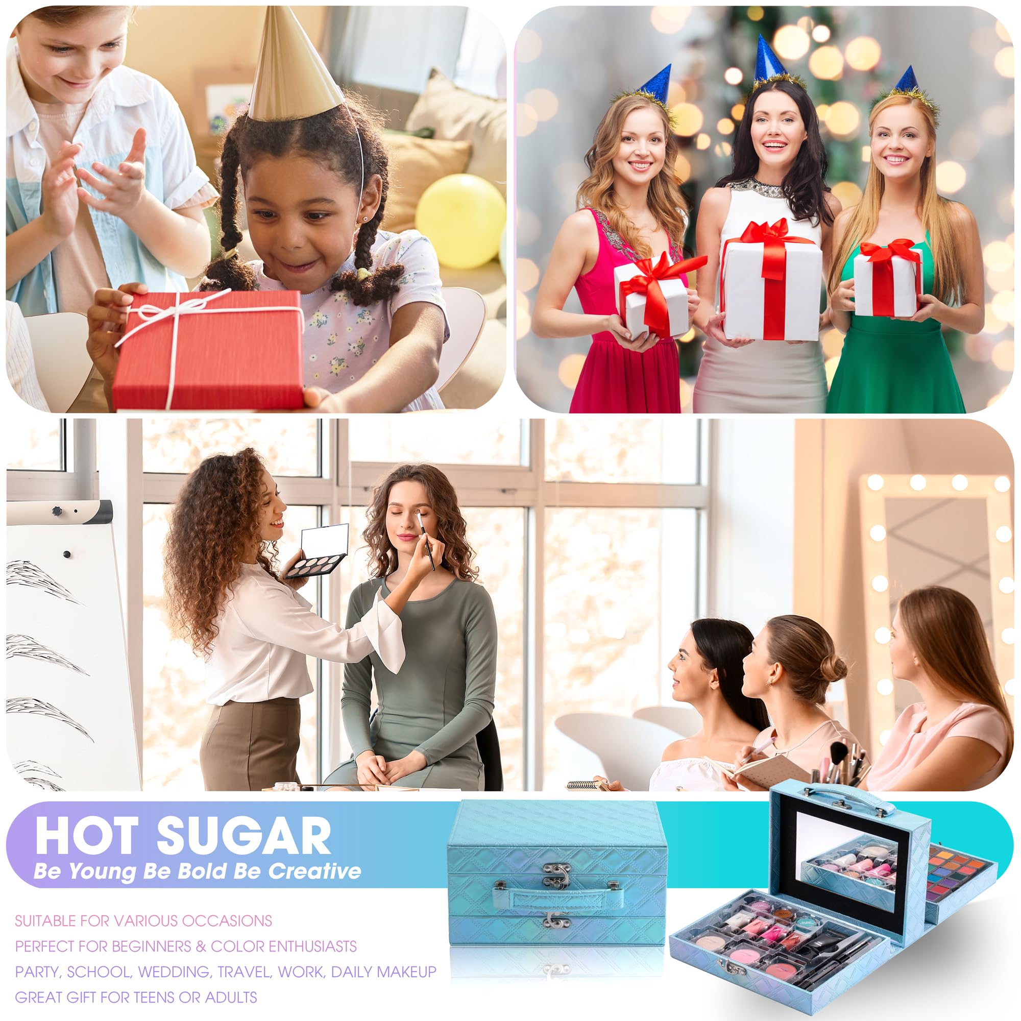 Hot Sugar Blue Diamond Makeup Kit – All-in-One Starter Set for Teens & Beginners