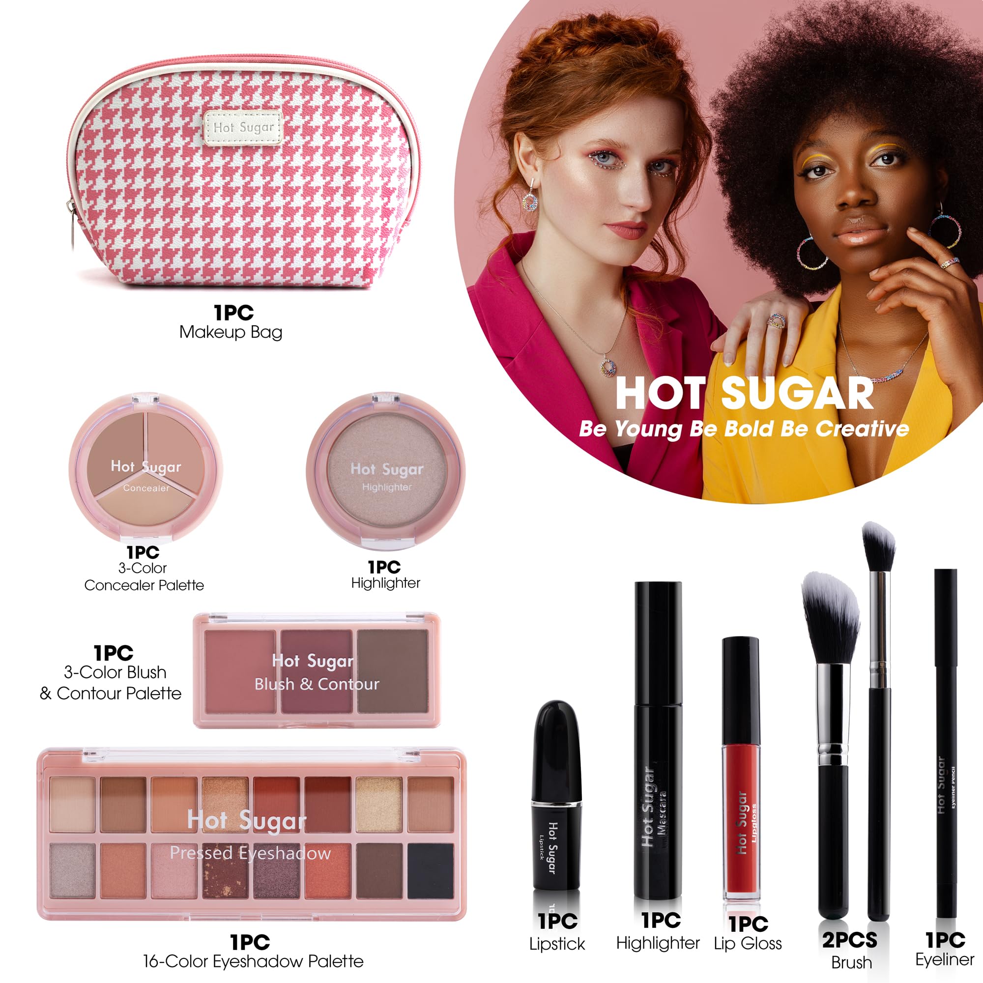 Hot Sugar All in One Makeup Kit — Complete 7-Piece Set