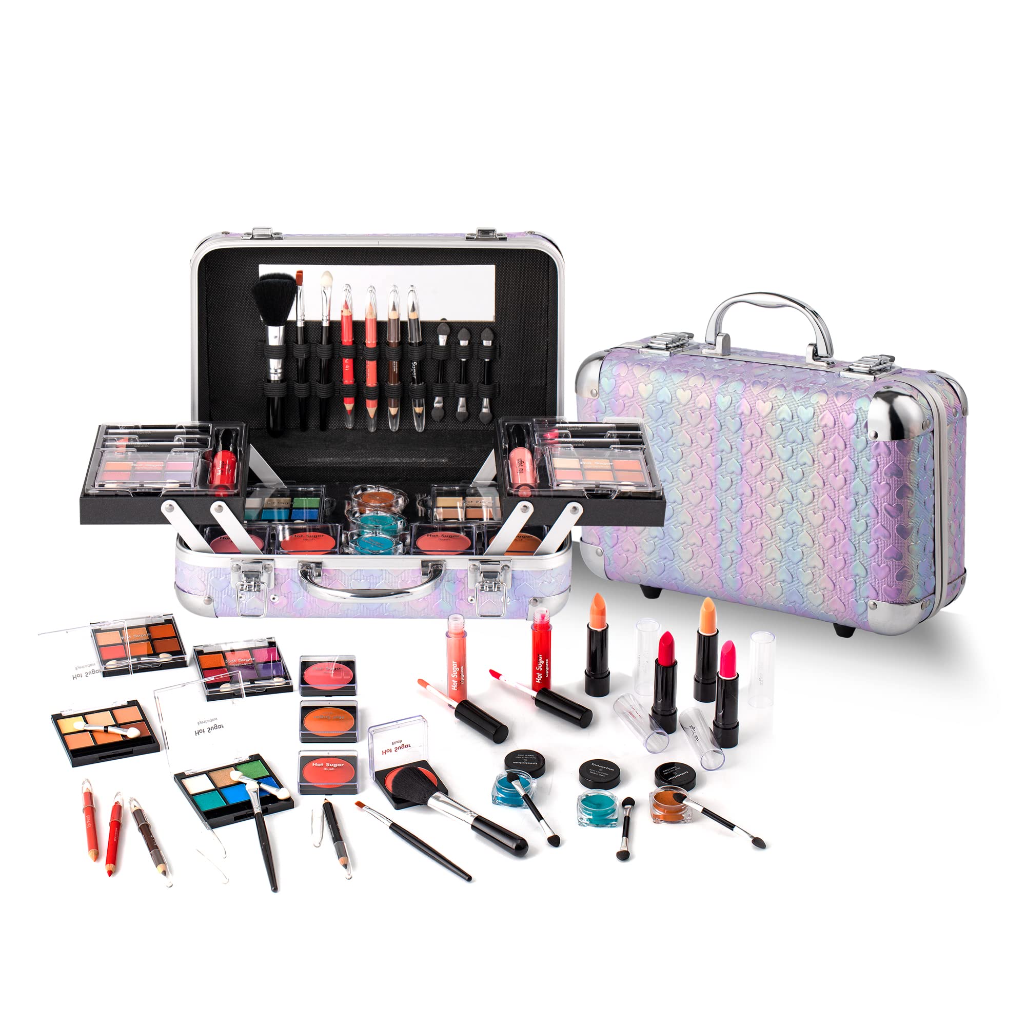 Hot Sugar All In One Makeup Set for Teens — Beginner-Friendly Full Kit in Purple Heart Case