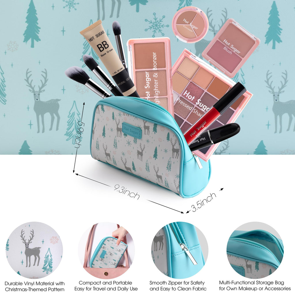 Hot Sugar Travel Makeup Kit All-in-One – Blue Cosmetic Set for Beginners & Pros