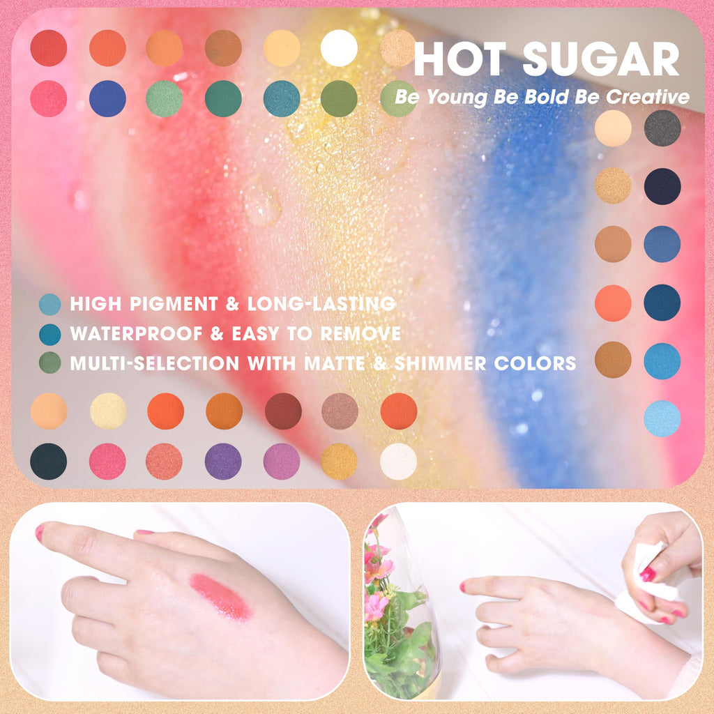 Hot Sugar Teen Makeup Kit – 40-Piece Beginner Set in Aluminum Case (Purple Houndstooth)