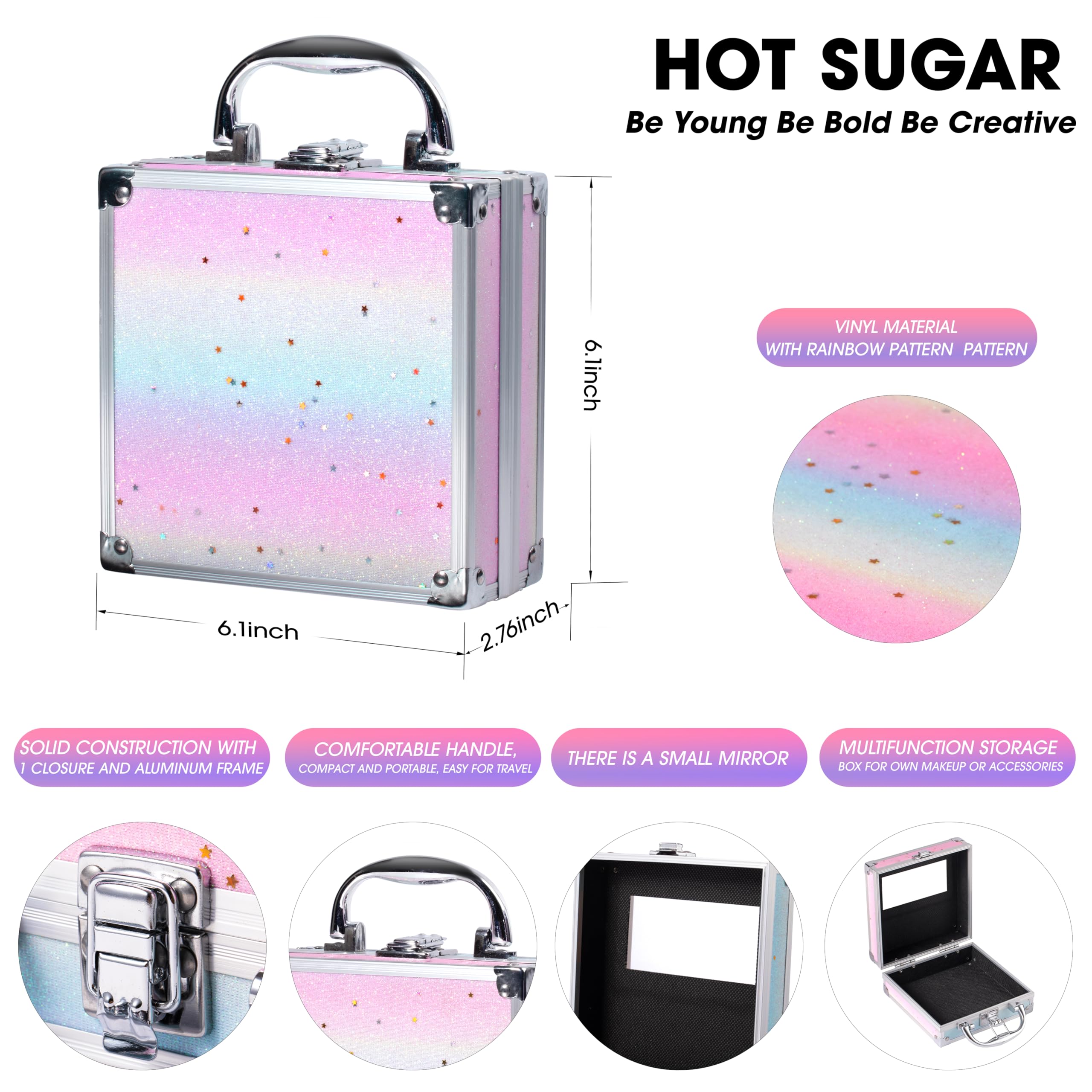 Hot Sugar Rainbow Girls Makeup Kit – 36 Eyeshadows, Lip Gloss, Brushes, Case
