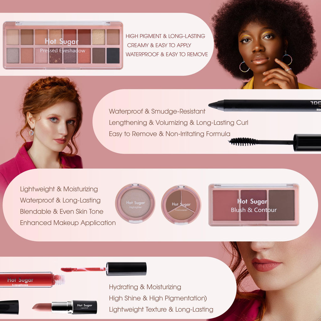Hot Sugar All in One Makeup Kit – 7-Piece Makeup Set for Women and Teens
