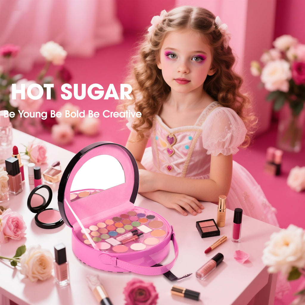 Hot Sugar Kids Makeup Kit Rose – Creative, Safe Cosmetics Gift Set for Girls 4-12
