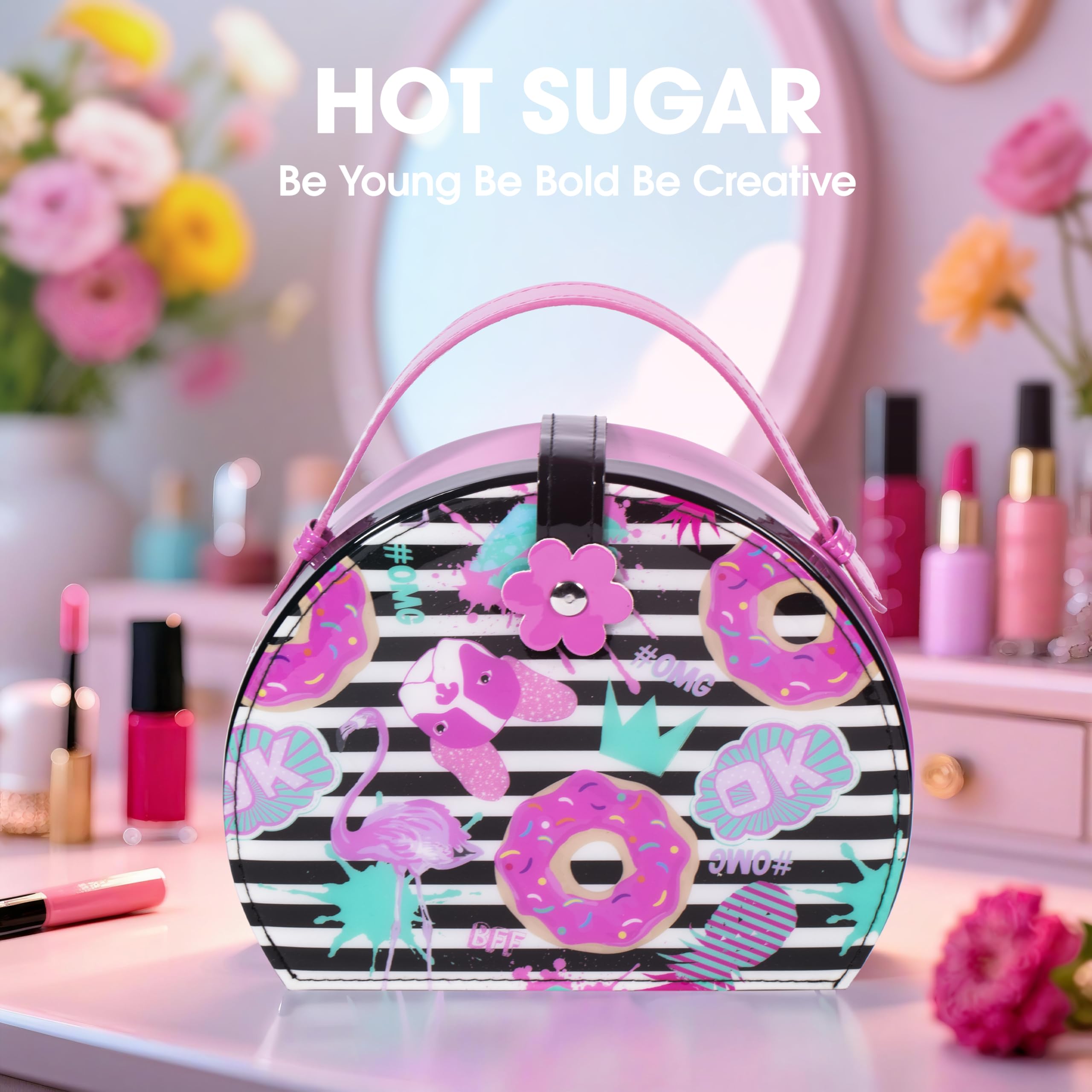Hot Sugar Kids Makeup Kit Rose – Creative, Safe Cosmetics Gift Set for Girls 4-12
