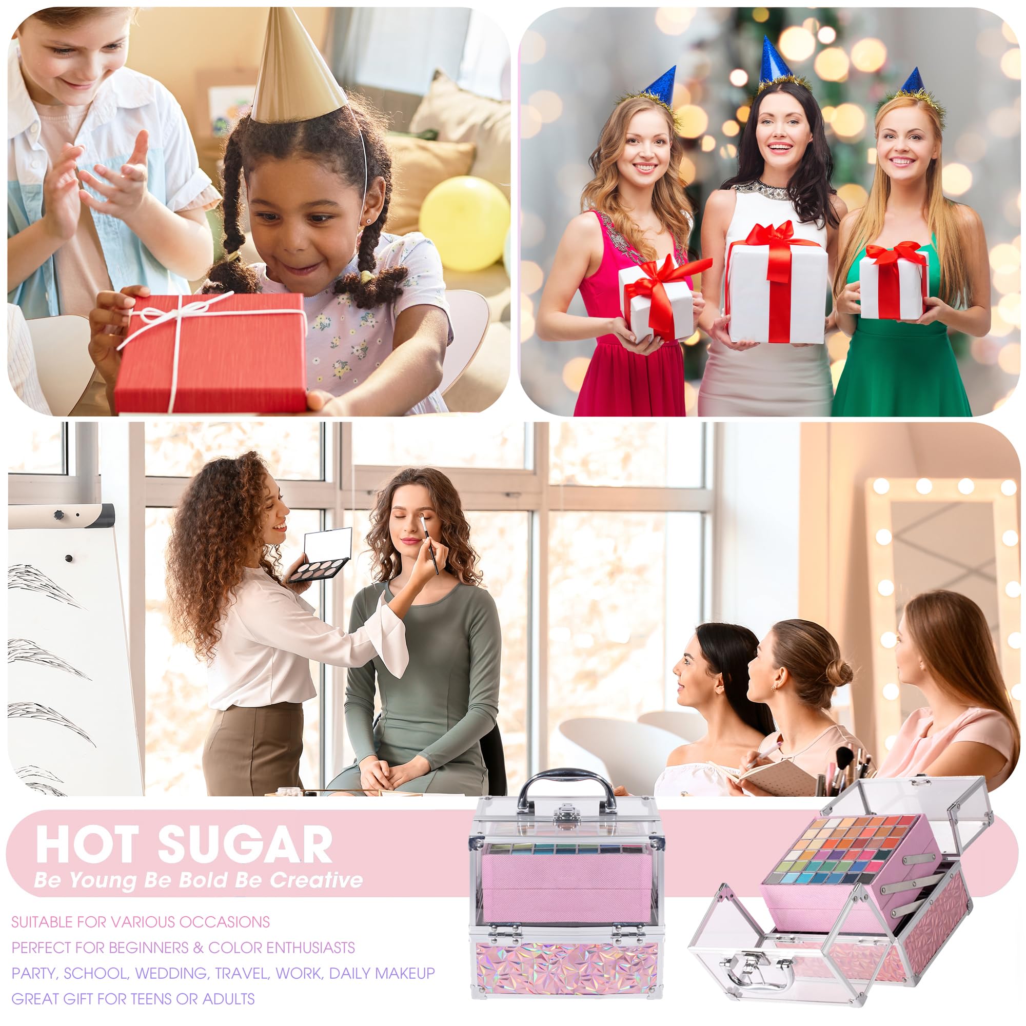 Hot Sugar Teen Makeup Kit for Girls 13-15 (Pink) – 42-Piece All-in-One Gift Set
