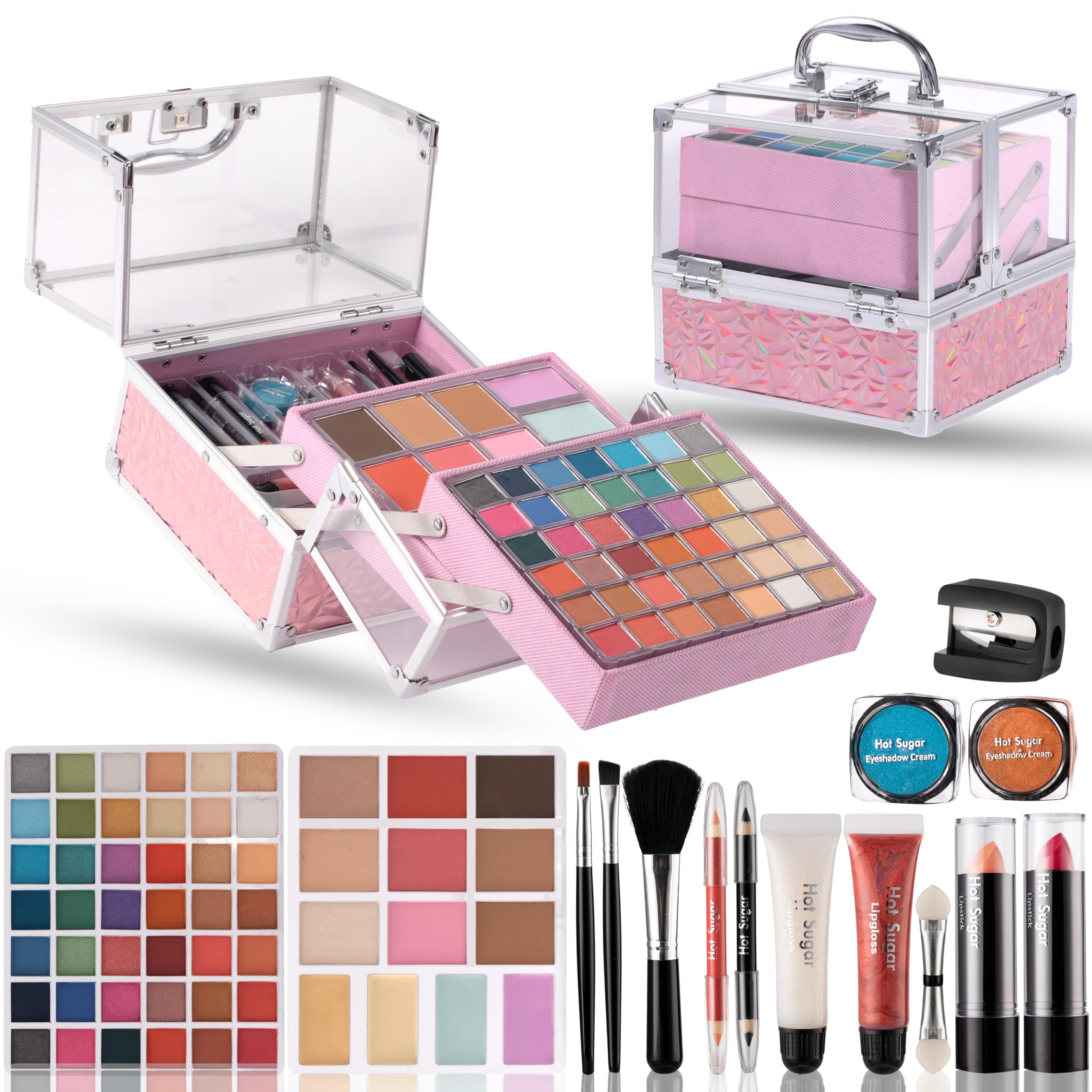 Hot Sugar Teen Makeup Kit for Girls 13-15 (Pink) – 42-Piece All-in-One Gift Set