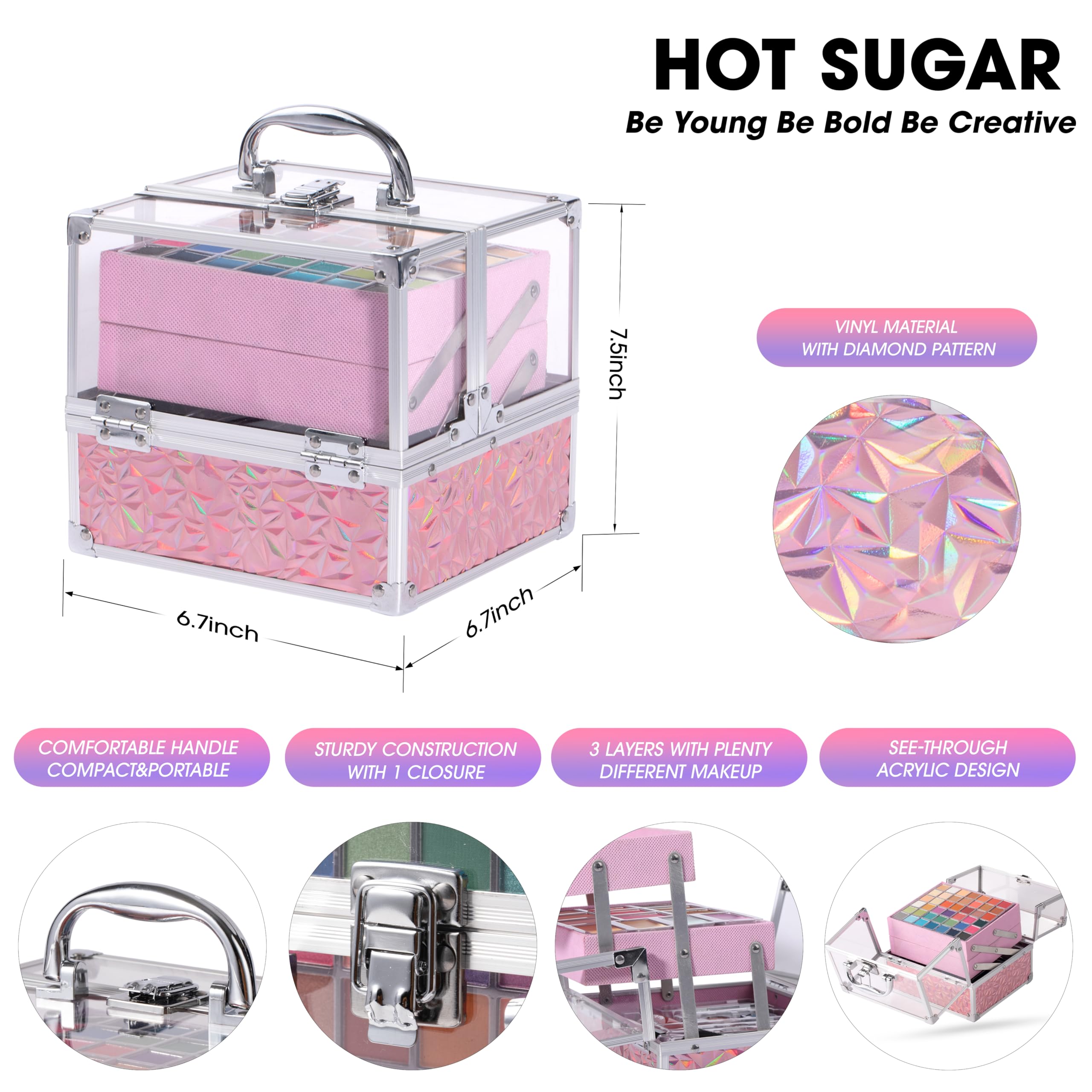 Hot Sugar Teen Makeup Kit for Girls 13-15 (Pink) – 42-Piece All-in-One Gift Set