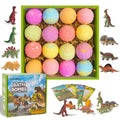 HOTLAKE Dinosaur Bath Bombs Gift Set – 16 Organic Kids Bath Bombs with Toys Inside