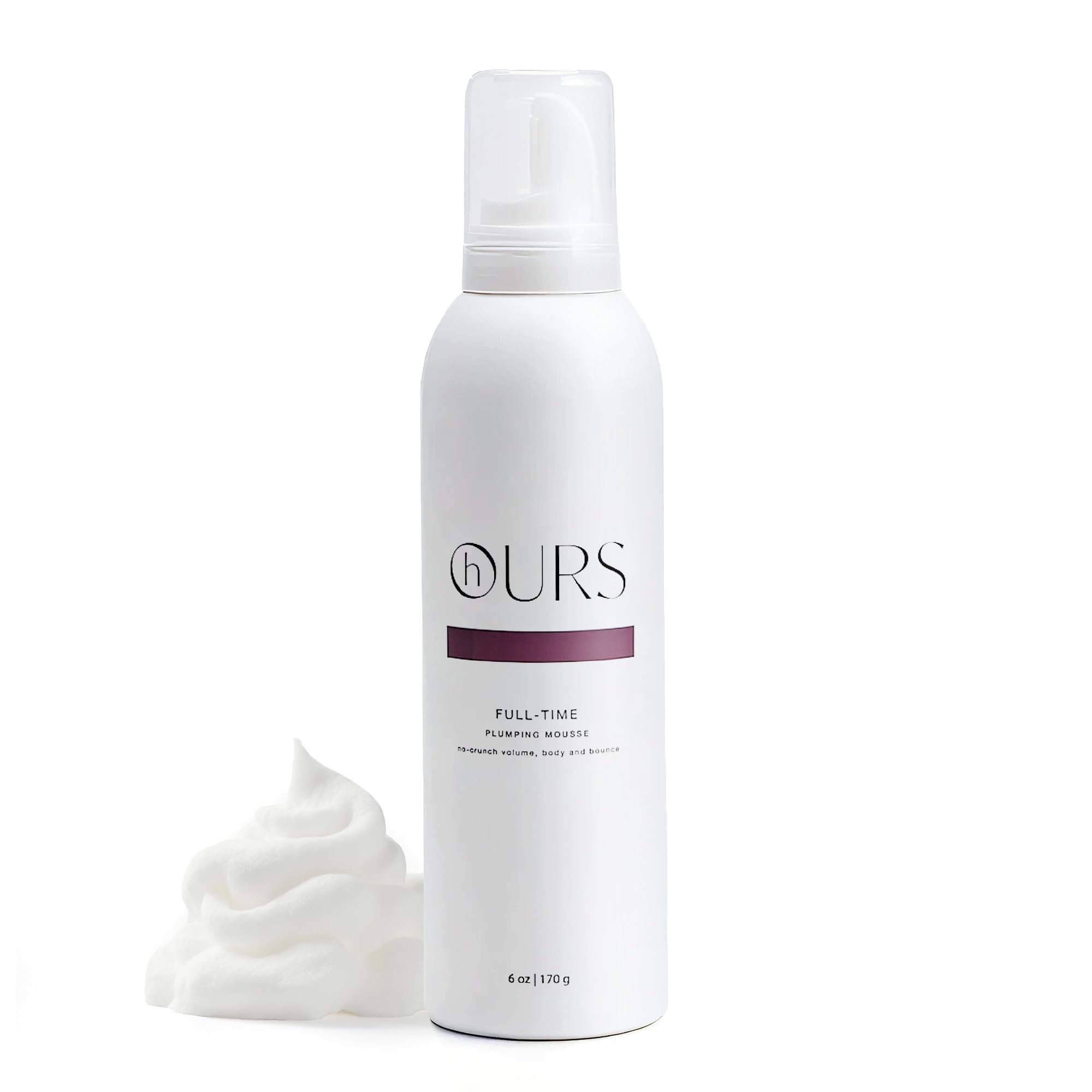hOURS haircare Full-Time Plumping Mousse – Professional Volume, No Crunch, Sulfate & Paraben Free | 6 oz
