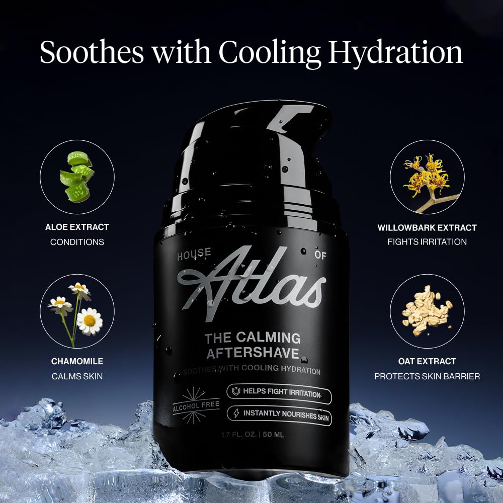 House of Atlas Calming Aftershave for Men — Hydrating, Alcohol-Free Post-Shave Lotion