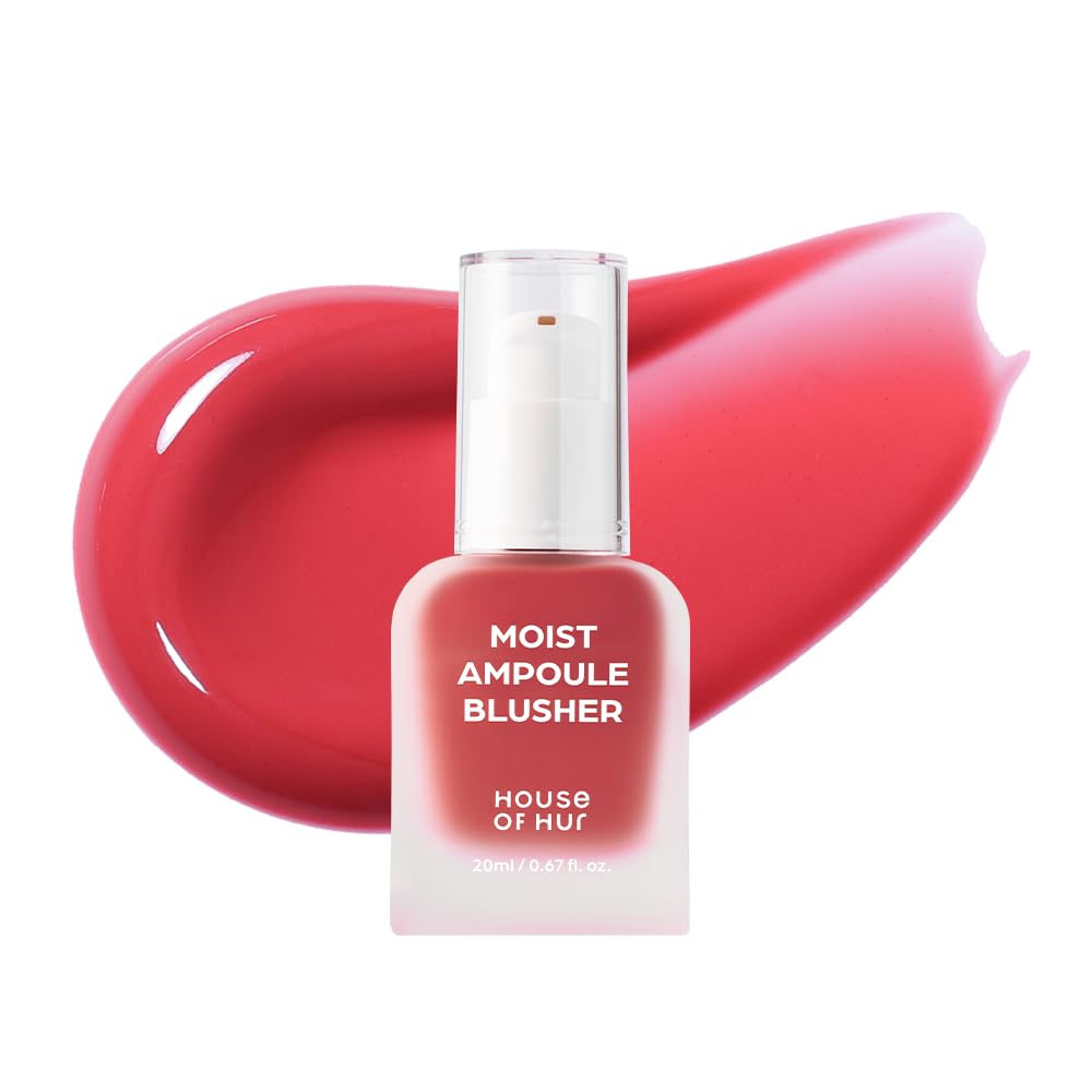 House of Hur Moist Ampoule Blusher – Hydrating 50% Essence, Dewy Finish, 0.68 fl oz, 9 Shades (Deep Plum)