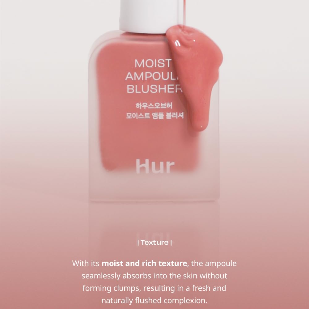 House of Hur Moist Ampoule Blusher – Buildable Water-Based Formula with 50% Moisture Essence (03 Rose Brown, 20ml)