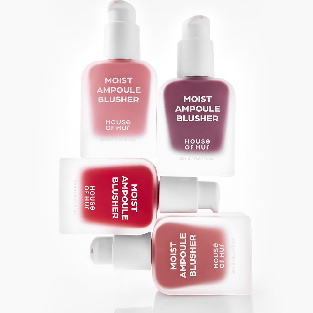 House of Hur Moist Ampoule Blusher – Hydrating 50% Essence, Dewy Finish, 0.68 fl oz, 9 Shades (Deep Plum)