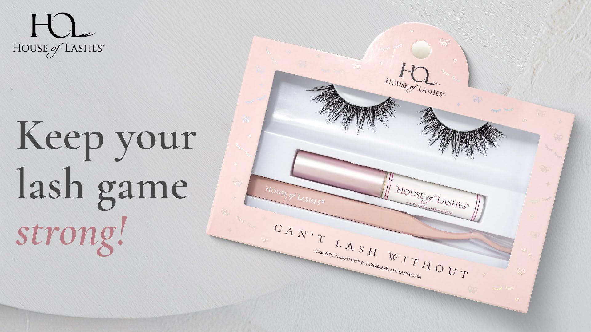 House of Lashes Can't Lash Without Set – Iconic Lite Lashes, Clear Glue & Precision Applicator for All-Day Wear