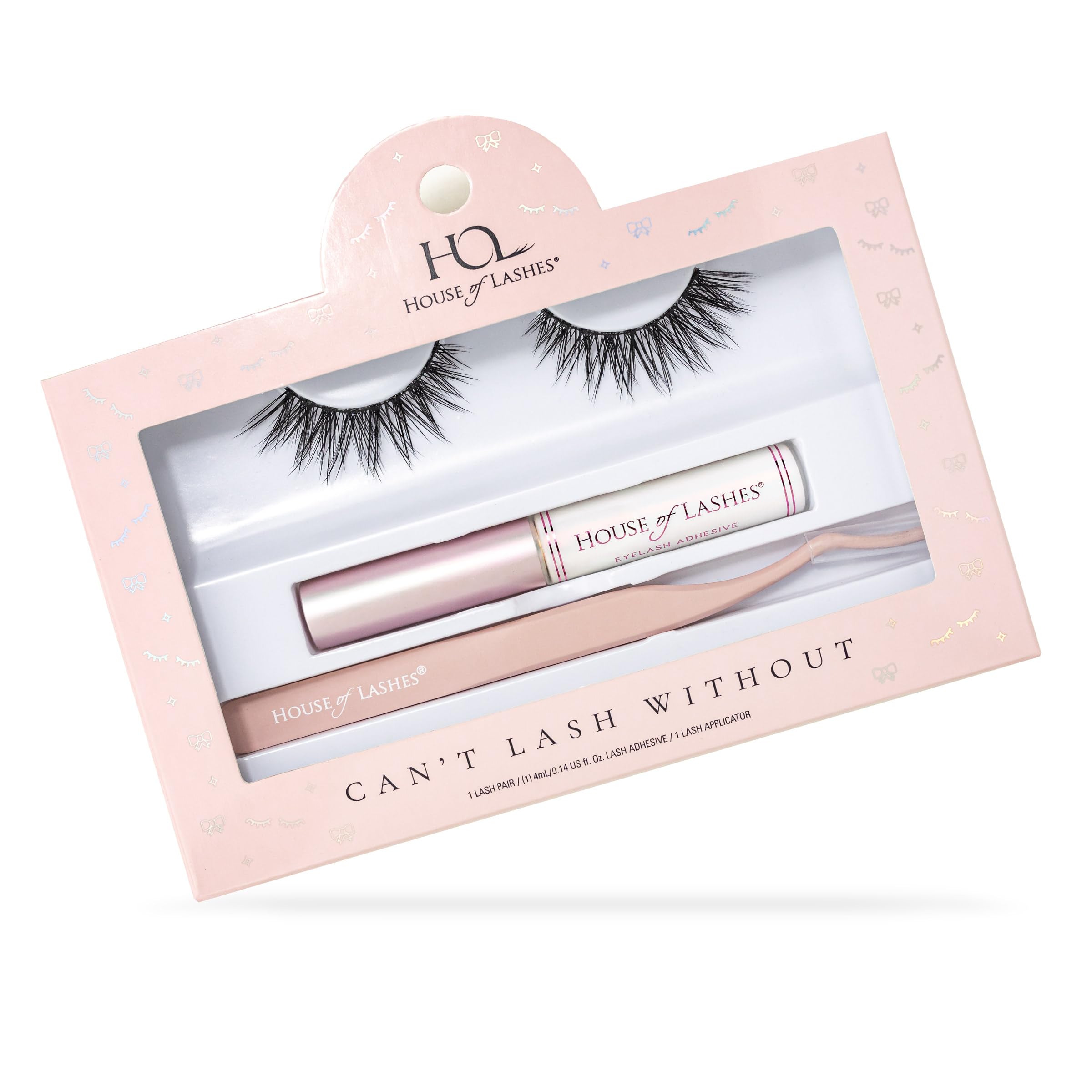 House of Lashes Can't Lash Without Set – Iconic Lite Lashes, Clear Glue & Precision Applicator for All-Day Wear