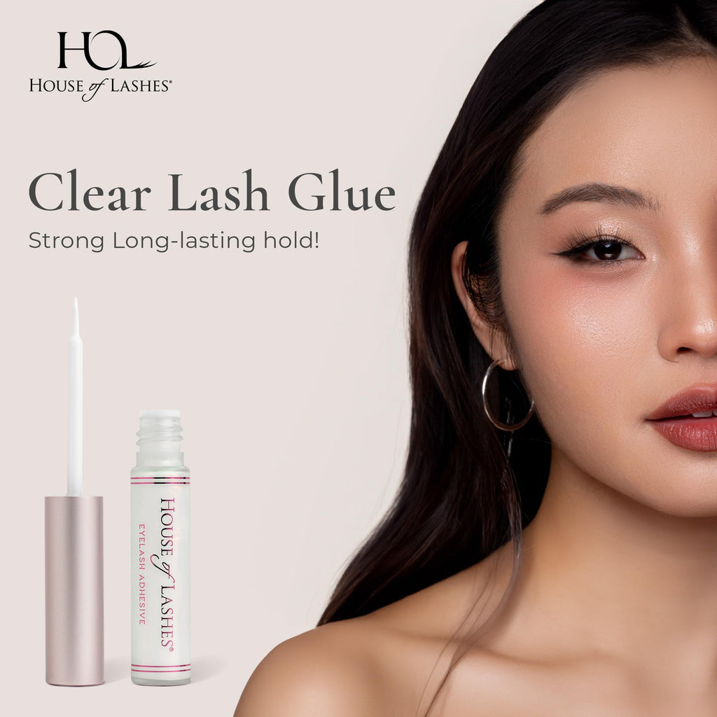 House of Lashes Eyelash Glue – Latex-Free for Sensitive Eyes, All-Day Hold, Clear Finish, 2 Count