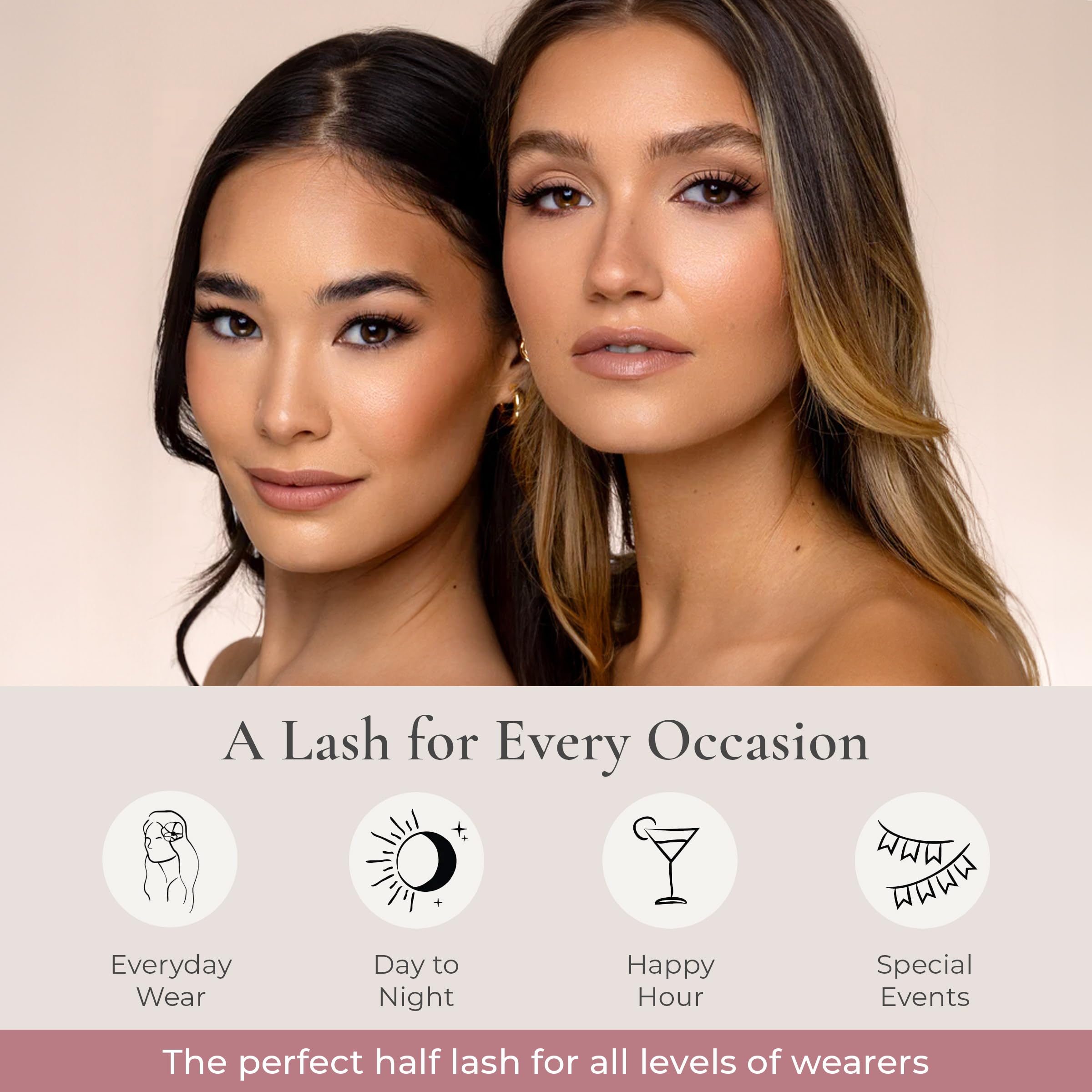 House of Lashes Iconic Demi – Comfortable Faux Mink Lashes for Bold Cat-Eye, Reusable & All Eye Shapes