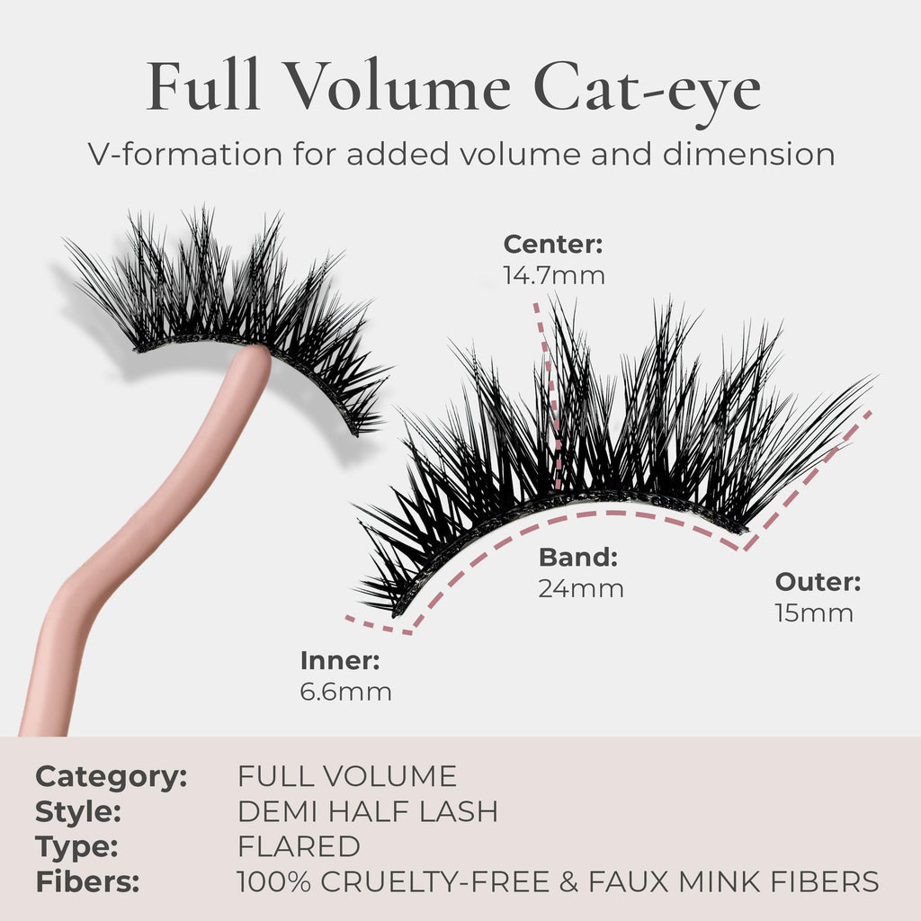 House of Lashes Iconic Demi – Comfortable Faux Mink Lashes for Bold Cat-Eye, Reusable & All Eye Shapes